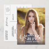 Sweet Script | Uitnodiging voor afstudeerfeest Briefkaart (Voorkant / Achterkant)