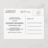 Sweet Script | Uitnodiging voor afstudeerfeest Briefkaart (Achterkant)