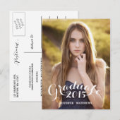 Sweet Script | Uitnodiging voor afstudeerfeest Briefkaart (Voorkant / Achterkant)