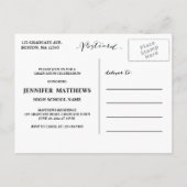 Sweet Script | Uitnodiging voor afstudeerfeest Briefkaart (Achterkant)
