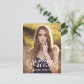 Sweet Script | Uitnodiging voor afstudeerfeest Briefkaart (Staand voorkant)