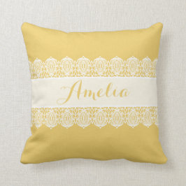 Sweet Script - Zachte Gele Graanmonogram Kussen