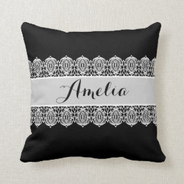 Sweet Script - Zwart-witlogo Kussen