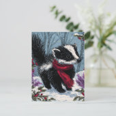Sweet Scunk in de winter Briefkaart (Staand voorkant)