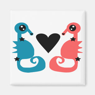 Sweet Seahorse love Magneet