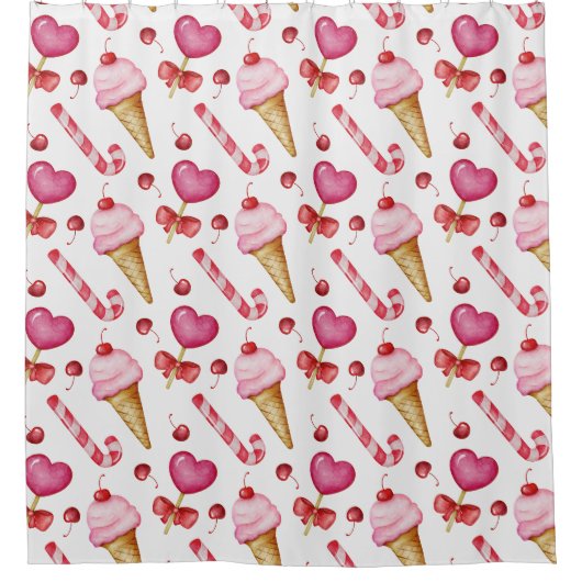 Sweet seamless pattern douchegordijn (Voorkant)