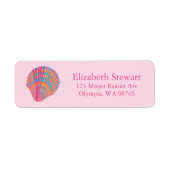 Sweet Seashells Roze Blue CUSTOM Mailing Etiket (Voorkant)