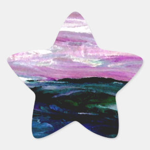 Sweet Season Ocean Seascape Sunrise Waves Ster Sticker