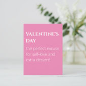 Sweet Self-Love Roze Valentijnsdag Briefkaart (Staand voorkant)