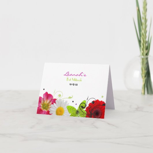 SWEET SENCES Bat Mitzvah Hartelijk dank Bedankkaart (Voorkant)