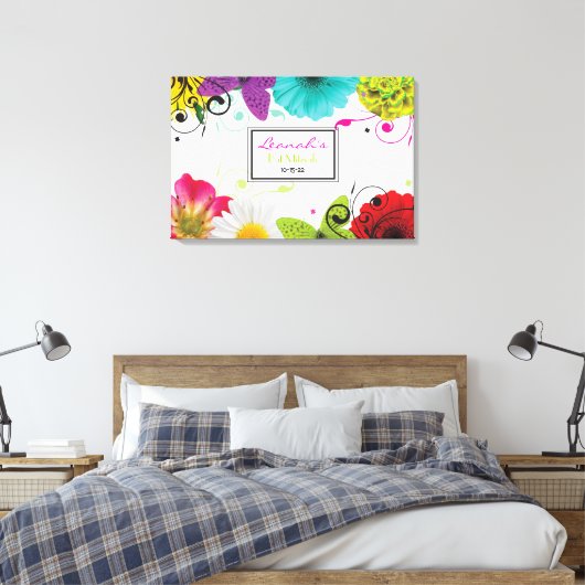 SWEET SENCES Bat Mitzvah Inlogbord Canvas Afdruk (Insitu (Slaapkamer))