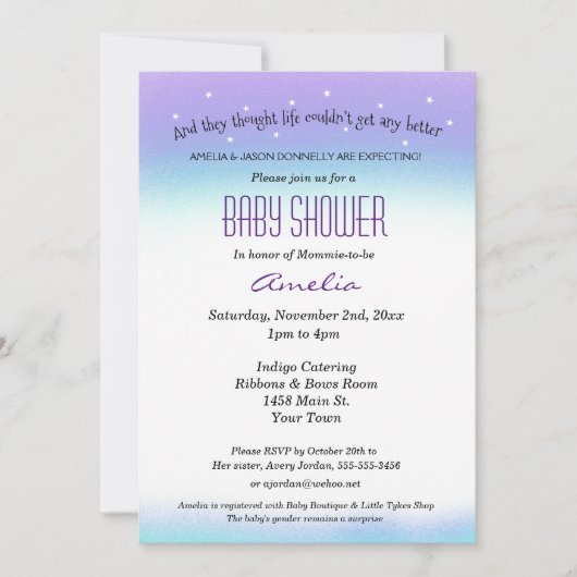 Sweet Sentiment Baby shower Invitation Kaart (Voorkant)