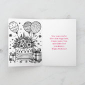 Sweet Sentimental Gepersonaliseerde Verjaardag voo Kaart (Binnen)