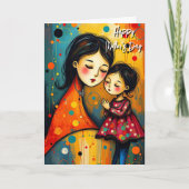 Sweet Sentimental Kleurrijke Abstracte Moederdag Kaart (Voorkant)