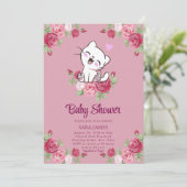 Sweet Serenity Kitten Baby Shower Invitation Kaart (Staand voorkant)