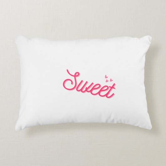 “Sweet Serenity: White Decorative Pillow” Accent Kussen (Voorkant)