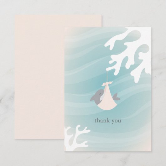 Sweet Shark Baby Bedankkaart (Voorkant / Achterkant)