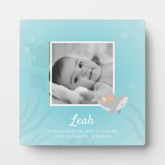 Sweet Shark Baby Foto Easel Plaque Fotoplaat (Voorkant)