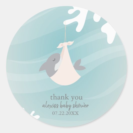 Sweet Shark Baby Ronde Sticker (Voorkant)