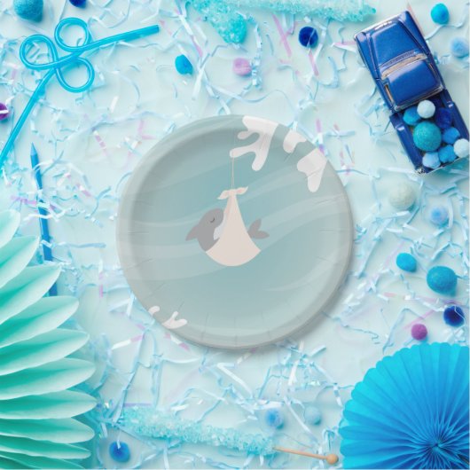 Sweet Shark Baby Showee Papieren Bordje (Feest)