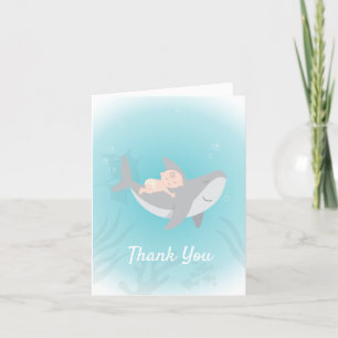 Sweet Shark Baby shower Blank Bedankkaart