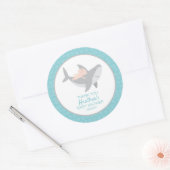 Sweet Shark Baby shower Classic Ronde Sticker (Envelop)
