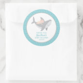 Sweet Shark Baby shower Classic Ronde Sticker (Tas)