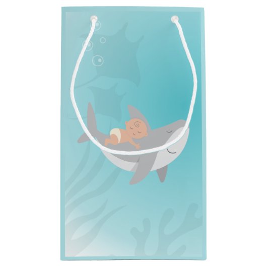 Sweet Shark Baby shower geschenktas Klein Cadeauzakje (Achterkant)