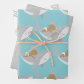 Sweet Shark Baby shower inpakpapier Bladset