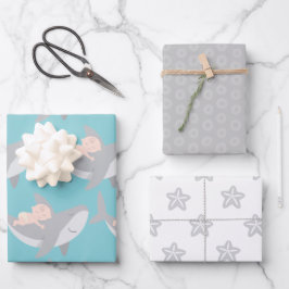 Sweet Shark Baby shower inpakpapier Bladset Vel