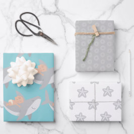 Sweet Shark Baby shower inpakpapier Bladset Vel