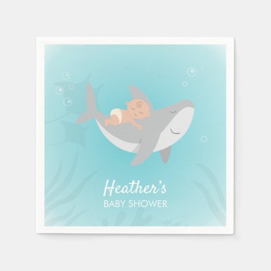 Sweet Shark Baby shower Papier Servet (Voorkant)
