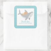 Sweet Shark Baby shower Square Sticker (Tas)