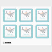 Sweet Shark Baby shower Square Sticker (Vel)