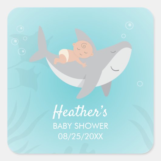 Sweet Shark Baby shower Sticker (Voorkant)