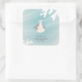 Sweet Shark Baby Vierkante Sticker (Tas)