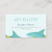 Sweet Shark Summer Boy Baby shower Gift Registry Informatiekaartje (Voorkant)