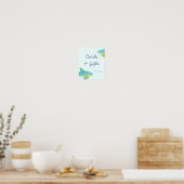 Sweet Shark Summer Boy Baby shower Kaarten & cadea Poster (Keuken)