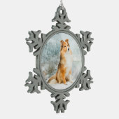 Sweet Sheltie Kerstsieraad Tin Sneeuwvlok Ornament (Links)