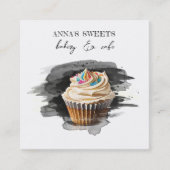 *~* Sweet Shop Bakkerij 3 QR Cupcake Vierkante Visitekaartje (Voorkant)
