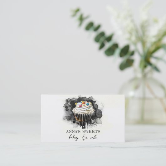 *~* Sweet Shop Bakkerij 3 QR Social Media Visitekaartje (Staand voorkant)