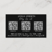 *~* Sweet Shop Bakkerij 3 QR Social Media Visitekaartje (Achterkant)