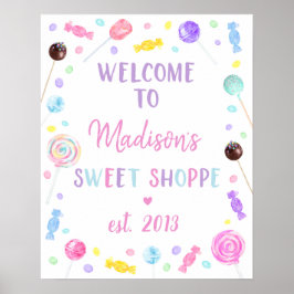 Sweet Shop Lollipop Snoep Birthday Welkom Poster