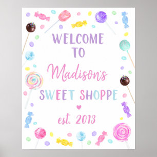Sweet Shop Lollipop Snoep Birthday Welkom Poster