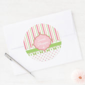 Sweet Shop Pastel Stripes Ronde Sticker (Envelop)