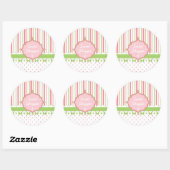 Sweet Shop Pastel Stripes Ronde Sticker (Vel)