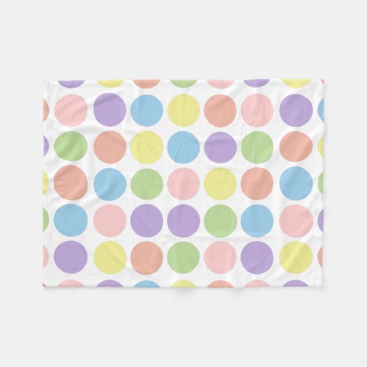 Sweet Shop Polka Dots op wit Fleece Deken (Voorkant (Horizontaal))