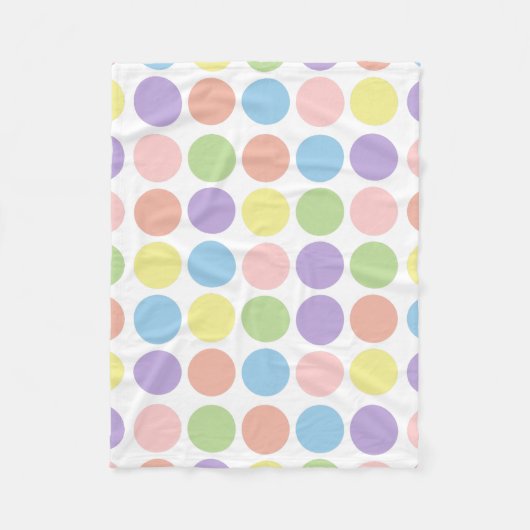 Sweet Shop Polka Dots op wit Fleece Deken (Voorkant)