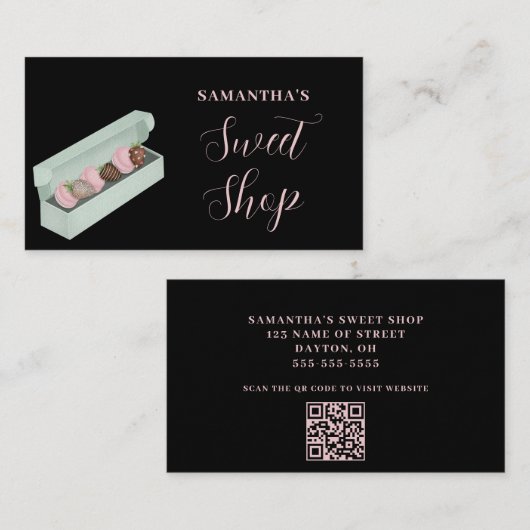 Sweet Shop QR Code Visitekaartje (Voorkant / Achterkant)