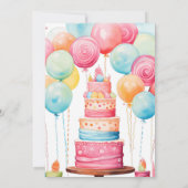 Sweet Shop Verjaardagsfeestuitnodiging Kaart (Achterkant)